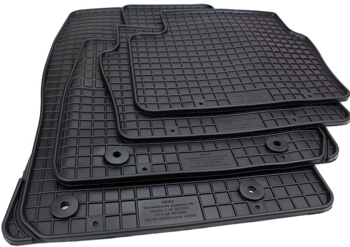 PETEX Gummimatten passend für 2 ab 02/2015 / CX-3 ab 06/2015 Fußmatten schwarz 4-teilig von PETEX