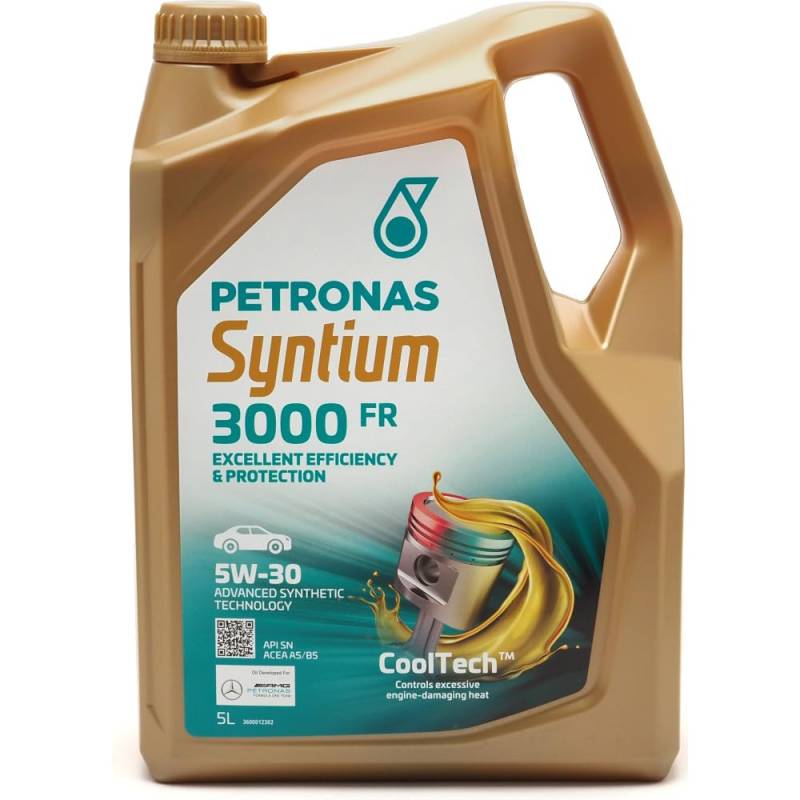 PETRONAS Syntium 3000 FR Motoröl Öl 5W30 5L 5 Liter API SN/CF ACEA A5/B5 von Syntium