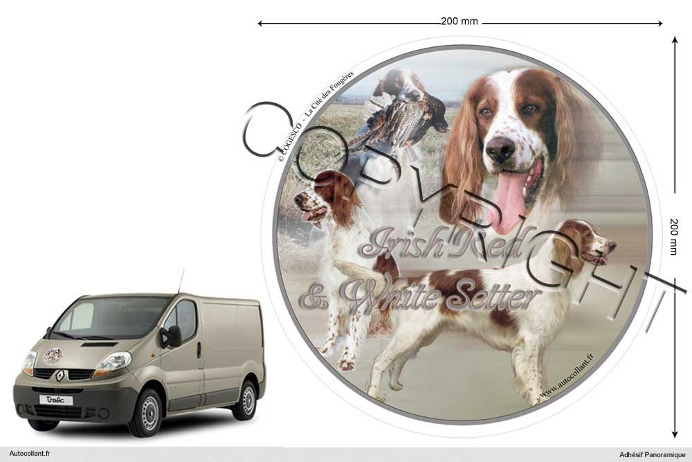 Circular Aufkleber Hund 20 cm Irish Red and White Setter Circular Aufkleber Hund 20 cm Irish Red and White Setter von Pets-easy