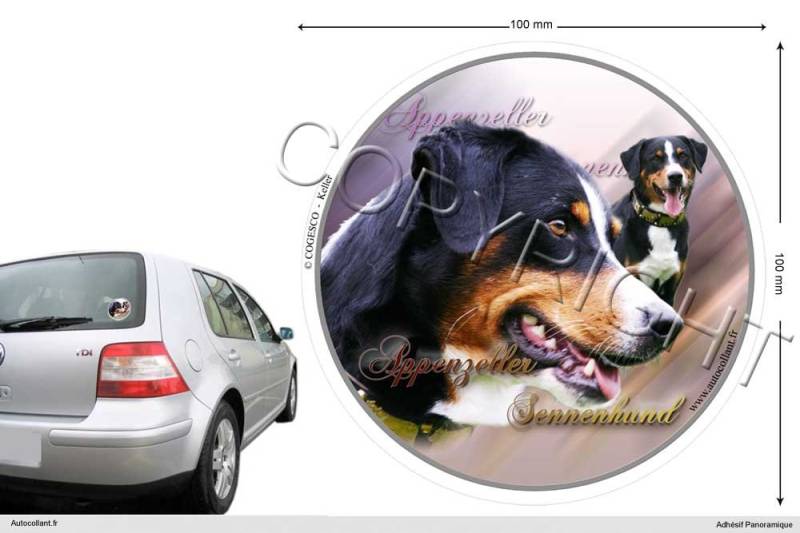 Circular Aufkleber Hund 10 cm Appenzeller Sennenhund von Pets-easy
