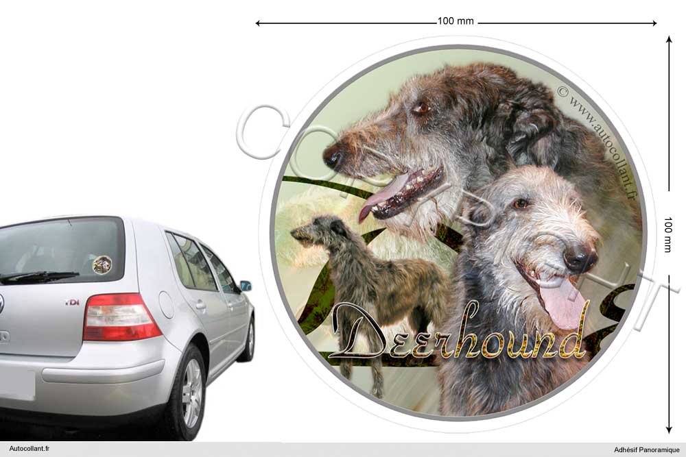Pets-easy Circular Aufkleber Hund 10 cm Deerhound von Pets-easy