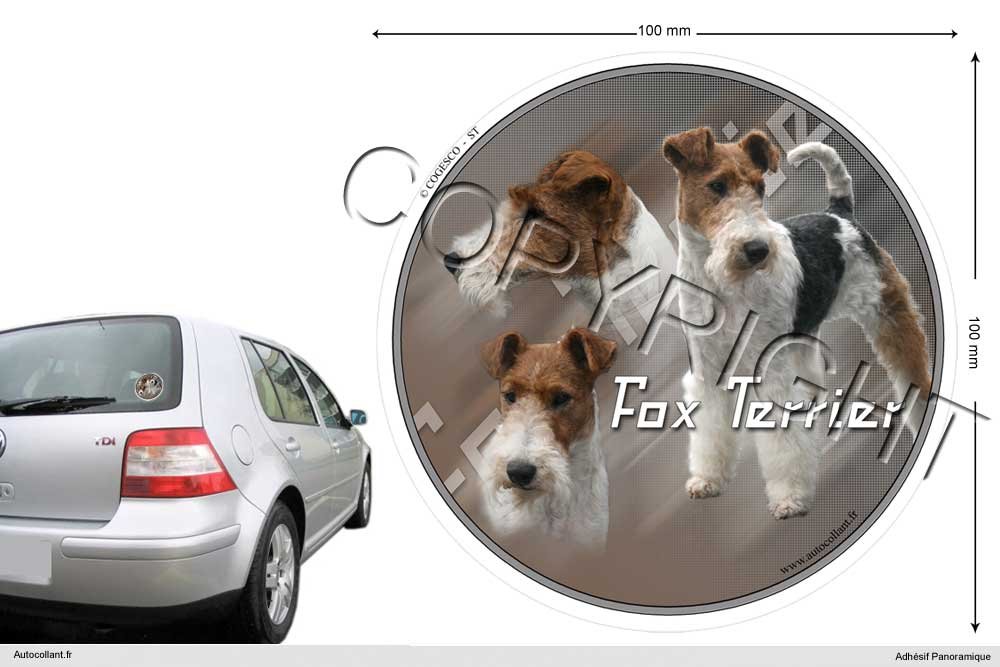Pets-easy Circular Aufkleber Hund 10 cm Foxterrier (Drahthaar) von Pets-easy