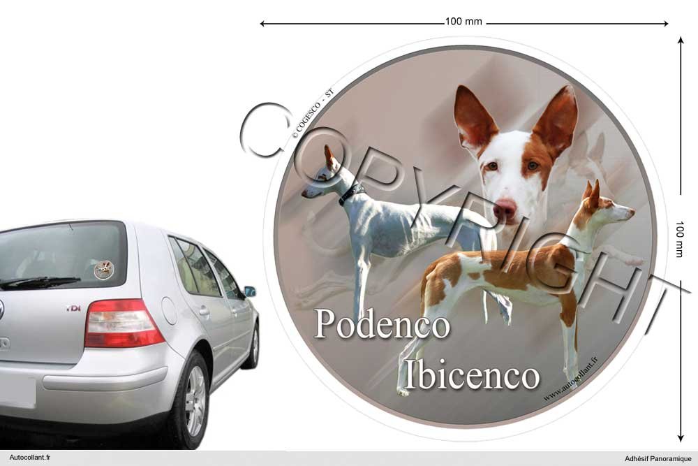 Pets-easy Circular Aufkleber Hund 10 cm Podenco Ibicenco von Pets-easy