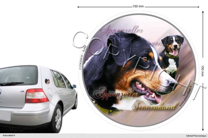 Circular Aufkleber Hund 15 cm Appenzeller Sennenhund von Pets-easy