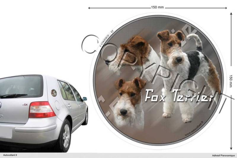 Pets-easy Circular Aufkleber Hund 15 cm Foxterrier (Drahthaar) von Pets-easy