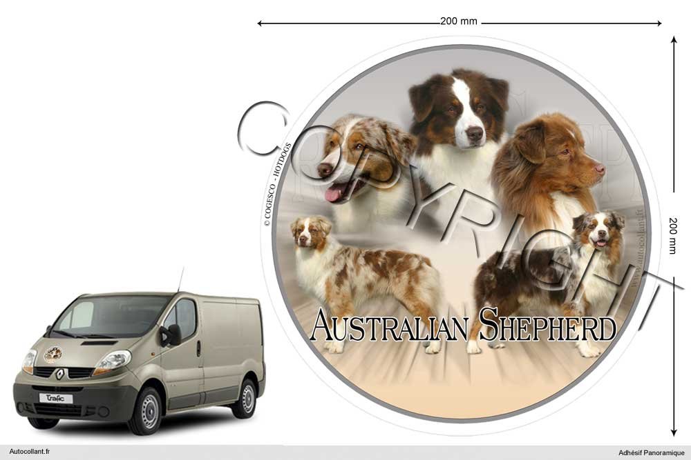 Pets-easy Circular Aufkleber Hund 20 cm Australian Shepherd von Pets-easy