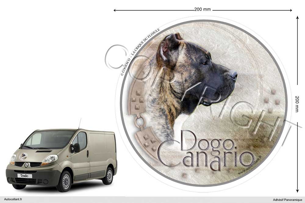 Pets-easy Circular Aufkleber Hund 20 cm Dogo Canario von Pets-easy