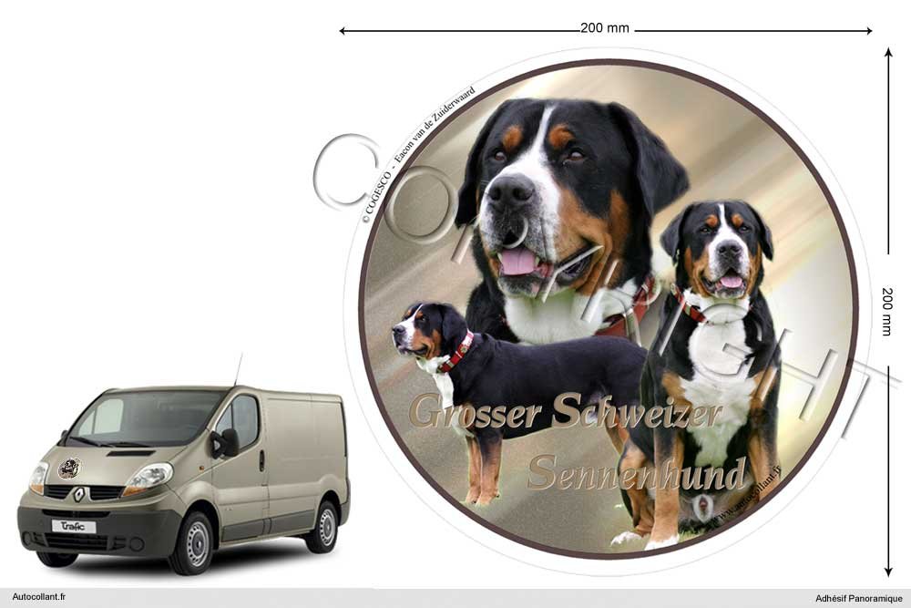Pets-easy Circular Aufkleber Hund 20 cm Grosser Schweizer Sennenhund von Pets-easy
