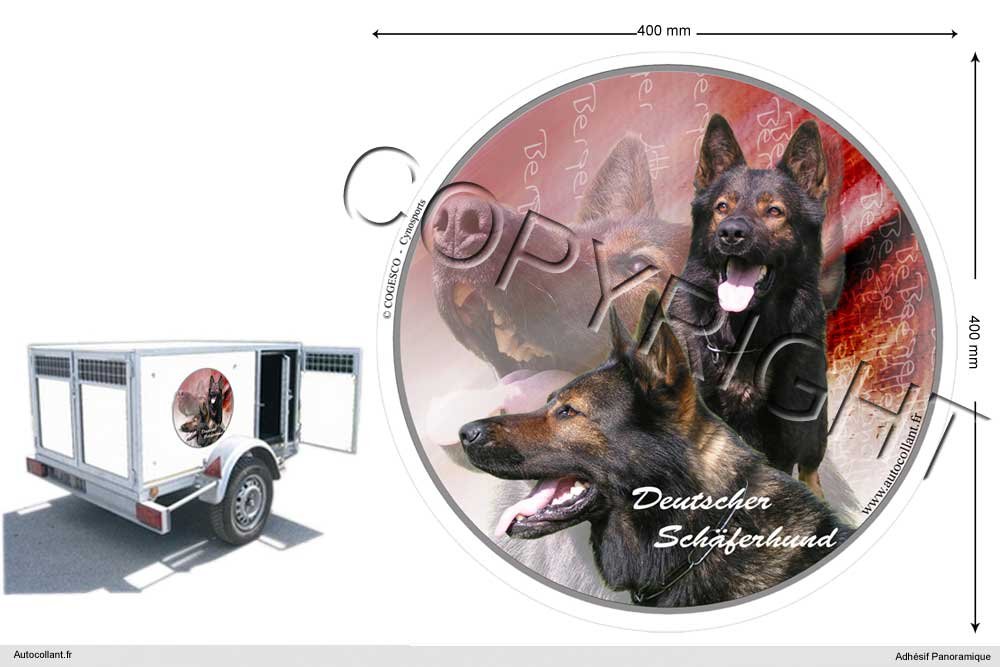 Pets-easy Circular Aufkleber Hund 40 cm Deutscher Schäferhund von Pets-easy