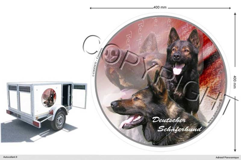 Pets-easy Circular Aufkleber Hund 40 cm Deutscher Schäferhund von Pets-easy