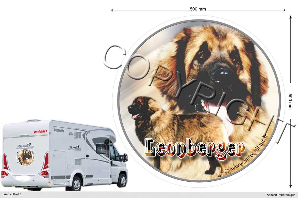 Pets-easy Circular Aufkleber Hund 50 cm Leonberger von Pets-easy