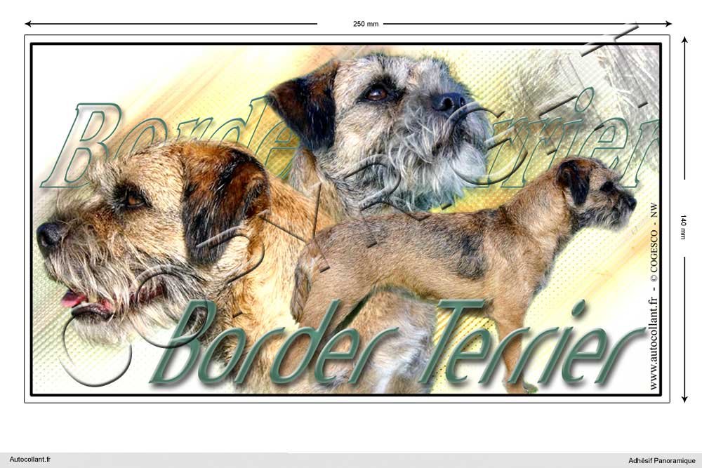 Pets-easy Rechteckige Aufkleber Hund 25 cm Border Terrier von Pets-easy