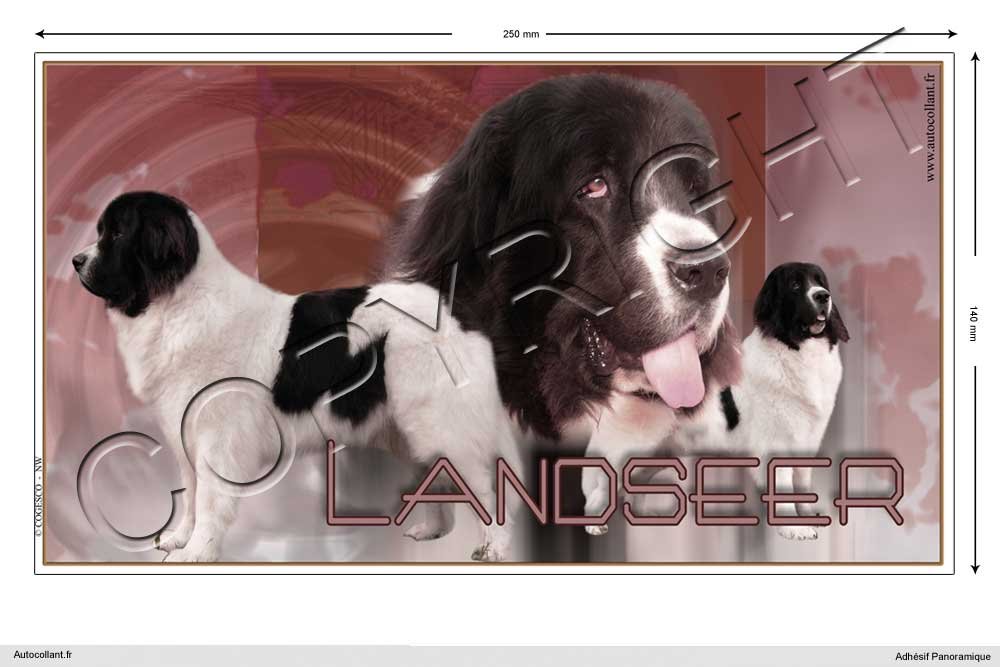 Pets-easy Rechteckige Aufkleber Hund 25 cm Landseer von Pets-easy
