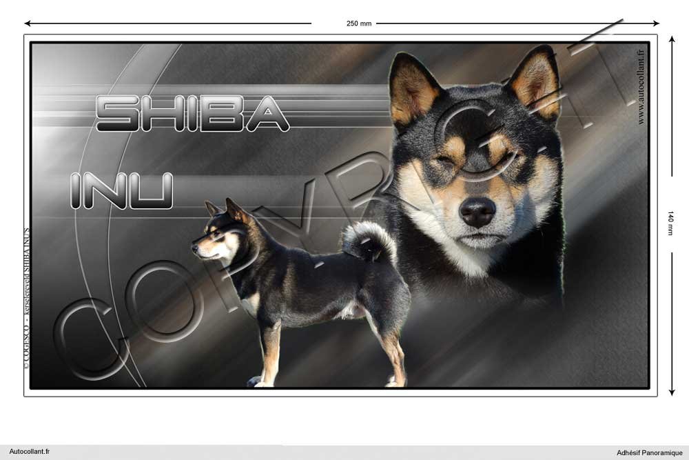 Pets-easy Rechteckige Aufkleber Hund 25 cm Shiba Inu von Pets-easy