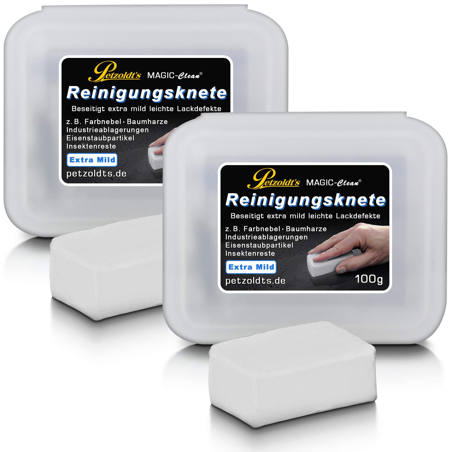 2× Petzoldts weiße Profi-Reinigungsknete Magic-Clean, extra mild bei der Lackreinigung 2× Petzoldts weiße Profi-Reinigungsknete Magic-Clean, extra mild bei der Lackreinigung von Petzoldt's