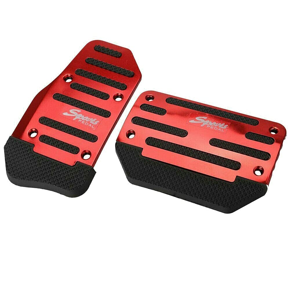 Peukerty Universal Rot Gas Gaspedal und Bremspedal Abdeckung Fußpolster Anti-Rutsch für Automatikgetriebe Auto Peukerty Universal Rot Gas Gaspedal und Bremspedal Abdeckung Fußpolster Anti-Rutsch für Automatikgetriebe Auto von Peukerty