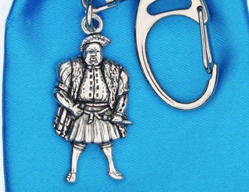 Pewter Keychains Schlüsselanhänger Tudor King Henry 8 Englischer König Zinn mit Geschenkbeutel von Pewter Keychains
