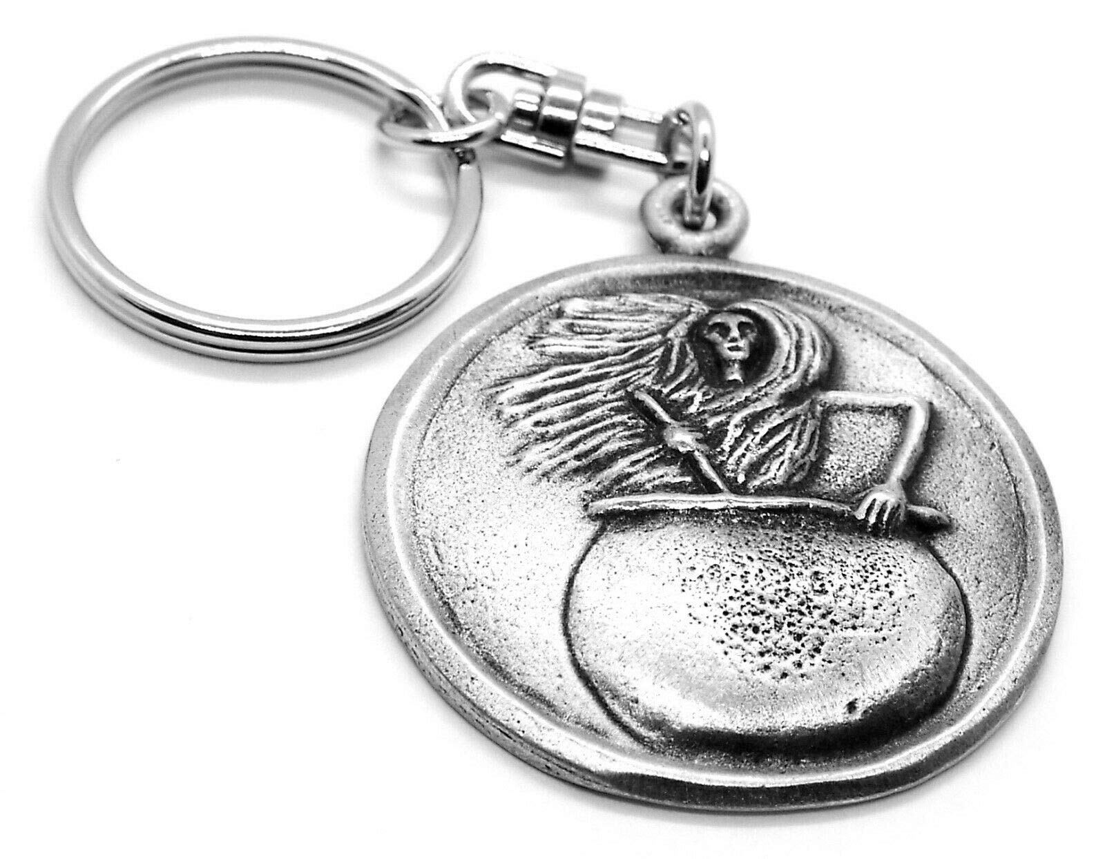 Schlüsselanhänger Baba Yaga aus feinem Zinn, mit Geschenkbeutel Schlüsselanhänger Baba Yaga aus feinem Zinn, mit Geschenkbeutel von Pewter Keychains
