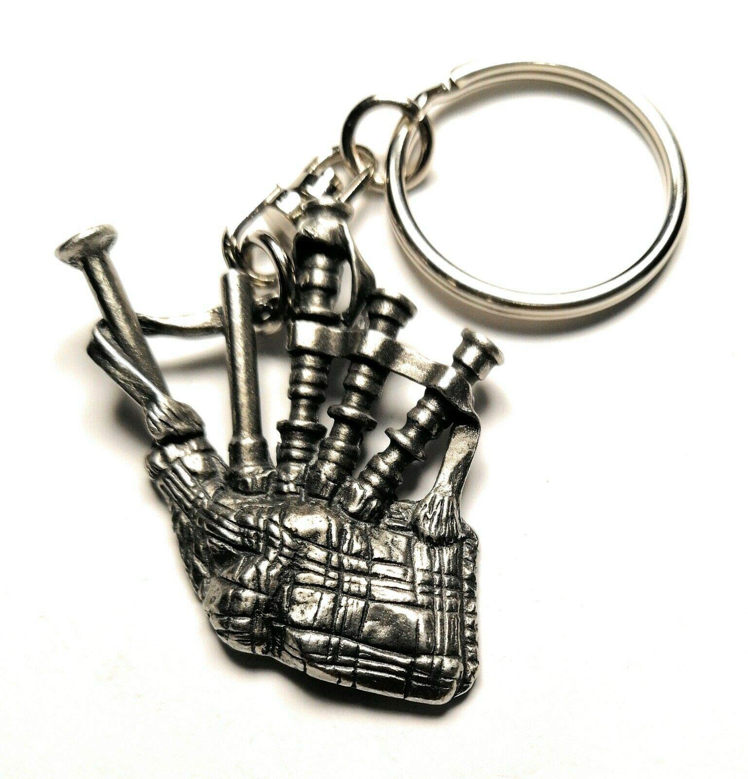 Schlüsselanhänger aus feinem Zinn, schottischer Dudelsack mit Geschenkbeutel von Pewter Keychains