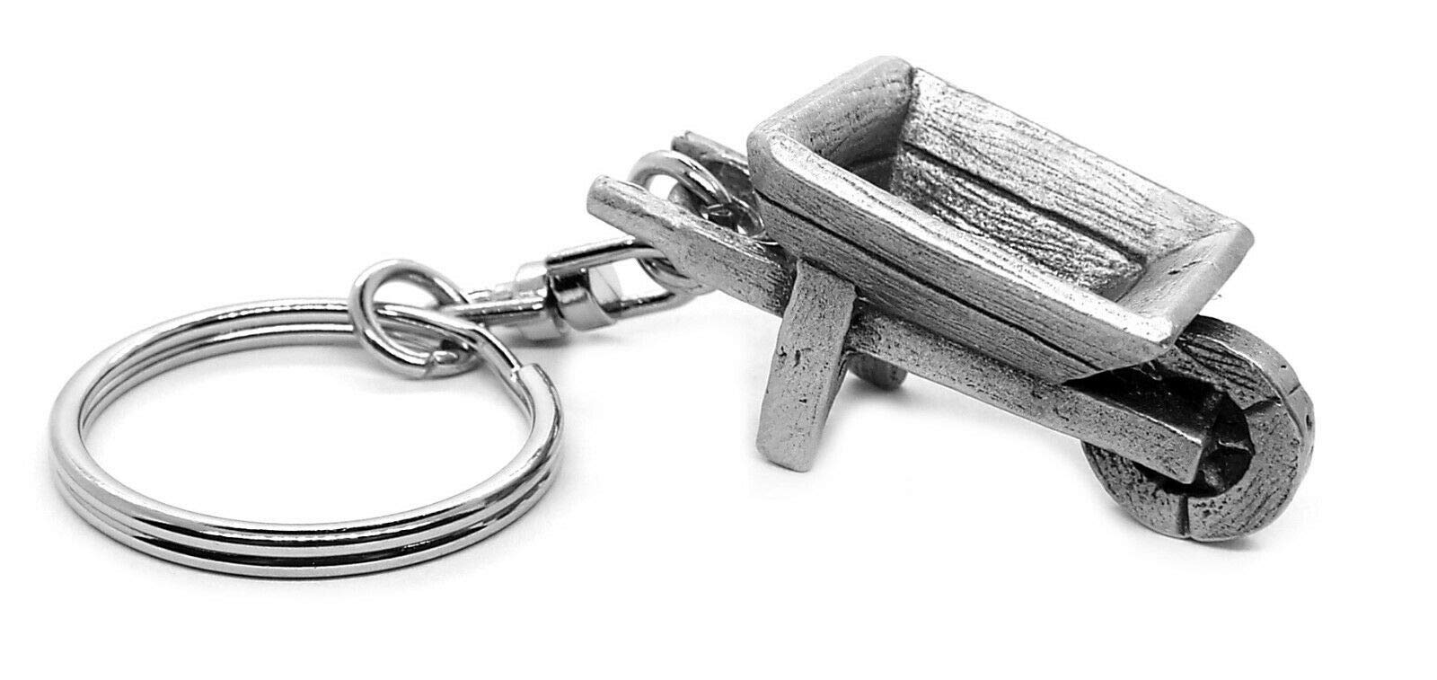 Schlüsselanhänger mit Schubkarre, aus feinem Zinn, mit Geschenkbeutel Schlüsselanhänger mit Schubkarre, aus feinem Zinn, mit Geschenkbeutel von Pewter Keychains