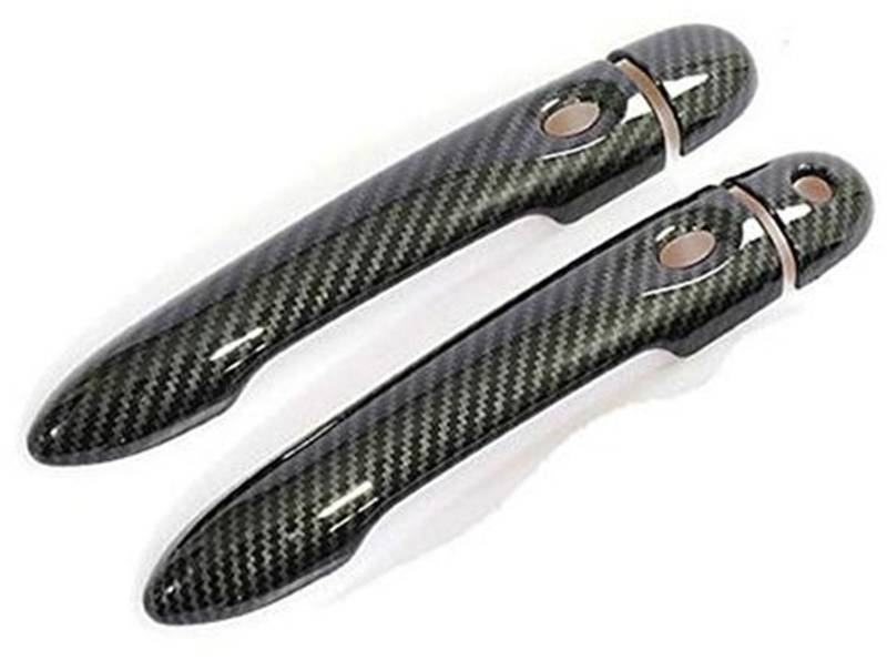 Pexorin, for Renault, Alpine Vision A110 2017 2018 2019 2020 2021 Glänzende Kohlefaser-Autotürgriffabdeckung Autotürgriffabdeckung(Black Carbon 1key 2 Button) von Pexorin