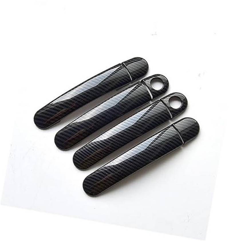 Pexorin, for VW, for Golf, 5 MK5, for Golf, V Rabbit 1K 2004–2009, Kohlefaser-Chrom-Autotürgriffabdeckung Autotürgriffabdeckung(Black Model 2) von Pexorin