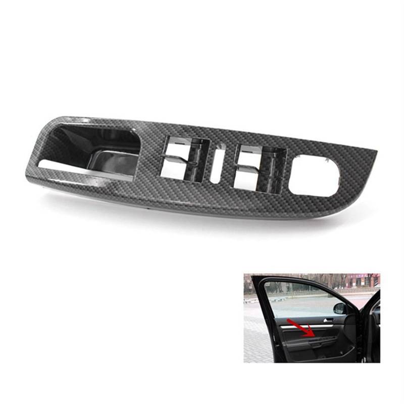 Pexorin 4X Seitlicher Haltegriff Carbon Fiber Tür Fenster Schalter Bedienfeld Abdeckung Zierleisten Rahmen, for Jetta, MK5, for Golf, 5 2005-2009 Zierleiste für Schalterabdeckungen für Autos von Pexorin