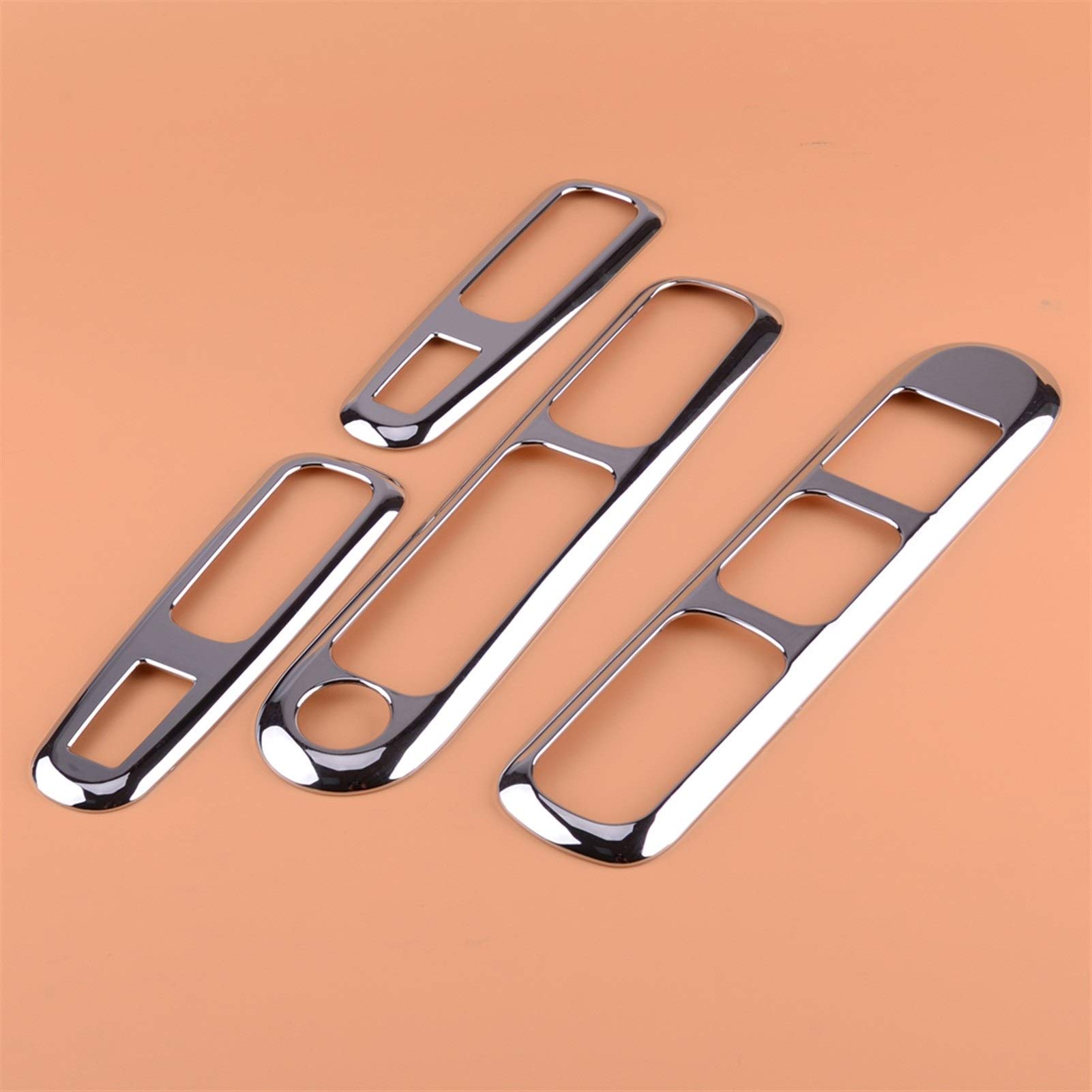Pexorin ABS Chrom Autotür Fensterheber Schalter Knopfabdeckung Zieraufkleber, for Peugeot, 3008 2009 2010 2011 2012 2013 2014 2015 Autotür-Dekorationsaufkleber von Pexorin