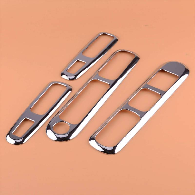 Pexorin ABS Chrom Autotür Fensterheber Schalter Knopfabdeckung Zieraufkleber, for Peugeot, 3008 2009 2010 2011 2012 2013 2014 2015 Autotür-Dekorationsaufkleber von Pexorin