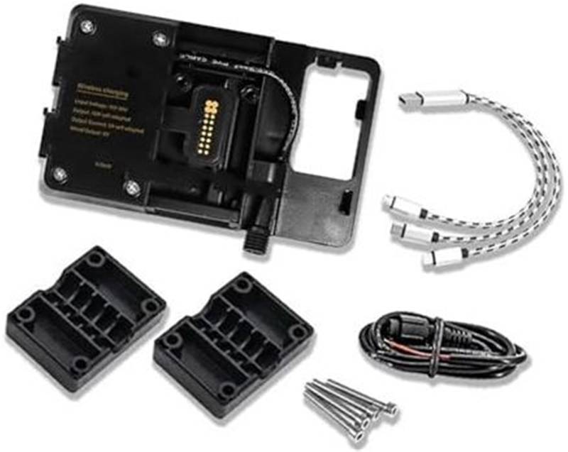 Pexorin Abnehmbarer Telefonhalter, for, R1200GS LC, for Adventure-Navigationshalterung R1250GS S1000XR R1200RS USB-Drahtloses Ladegerät Handyhalter Ständerhalterung Motorrad-Telefonhalterung(Black Wi von Pexorin