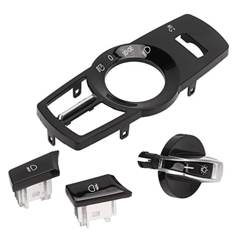 Pexorin Auto-Frontscheinwerferschalter, Drehknopf-Scheinwerfer-Bedienfeld Kompatibel mit 5 6 7 Series X3 X4 Scheinwerfer-Kippschalter(Black Glossy Black) von Pexorin