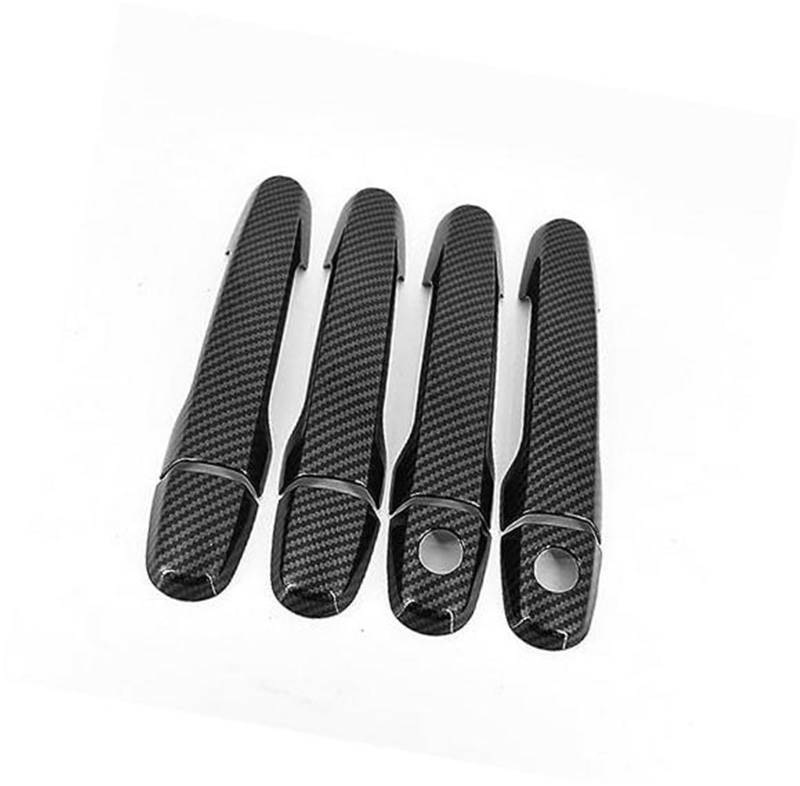 Pexorin Chrom-Carbon-Faser-Autotürgriff-Abdeckungsschale, for Toyota, VIOS 2002–2017 XP40 XP90 XP150 Belta Autotürgriffabdeckung(Black Carbon 2 Keyhole) von Pexorin