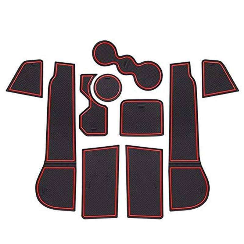 Pexorin For Golf, 8 MK8 GTI GTD GTE Auto Gummimatten, Automatten Türschlitzmatte Auto Armlehne Getränkehaltermatte Mittelkonsole Antirutschmatte, for Golf, 8 Zubehör Gummimatte, 10 Stück/Packung Anti- von Pexorin