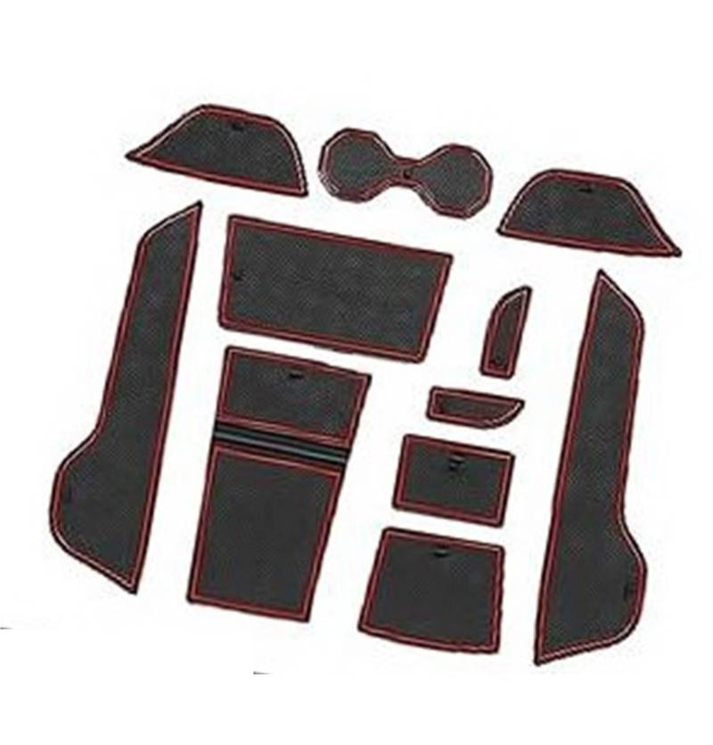 Pexorin For MG,4, for MG, 4 EV Electric 2022-2024 Gummimatten, Antirutschmatten Mittelkonsole Anti-Rutsch-Becher Getränkehalter Gummimatte Armlehne Ablagepolster Türschlitze Autoinnenausstattung Anti- von Pexorin