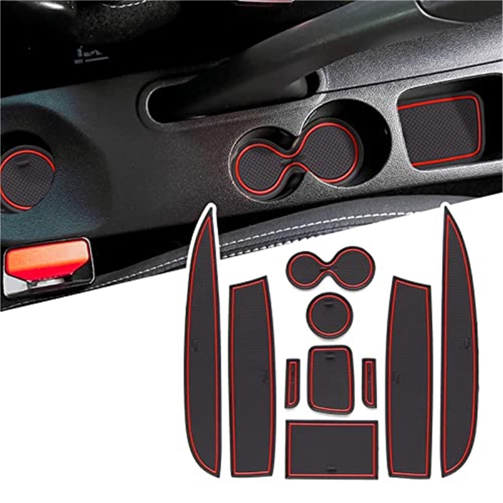 Pexorin For Renua-lt, for Clio 4 (Rechtslenker) Auto-Antirutschmatten, Autotürschlitzmatten Armlehne Getränkehaltermatte Mittelkonsole Gummimatten, Clio 4 Zubehör, 10 Stück/Satz Anti-Rutsch-Matten-Set von Pexorin