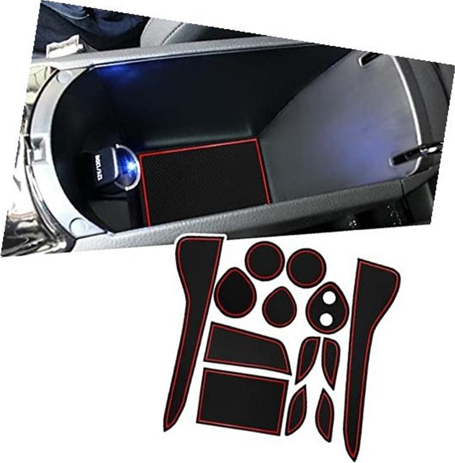 Pexorin For Toyota, for C-HR CHR 2016-2023 Auto Antirutschmatten, Autotürschlitzmatten Armlehne Getränkehaltermatte Mittelkonsole Gummimatten, CHR Zubehör, 13 Stück/Satz Anti-Rutsch-Matten-Set für das Pexorin For Toyota, for C-HR CHR 2016-2023 Auto Antirutschmatten, Autotürschlitzmatten Armlehne Getränkehaltermatte Mittelkonsole Gummimatten, CHR Zubehör, 13 Stück/Satz Anti-Rutsch-Matten-Set für das von Pexorin