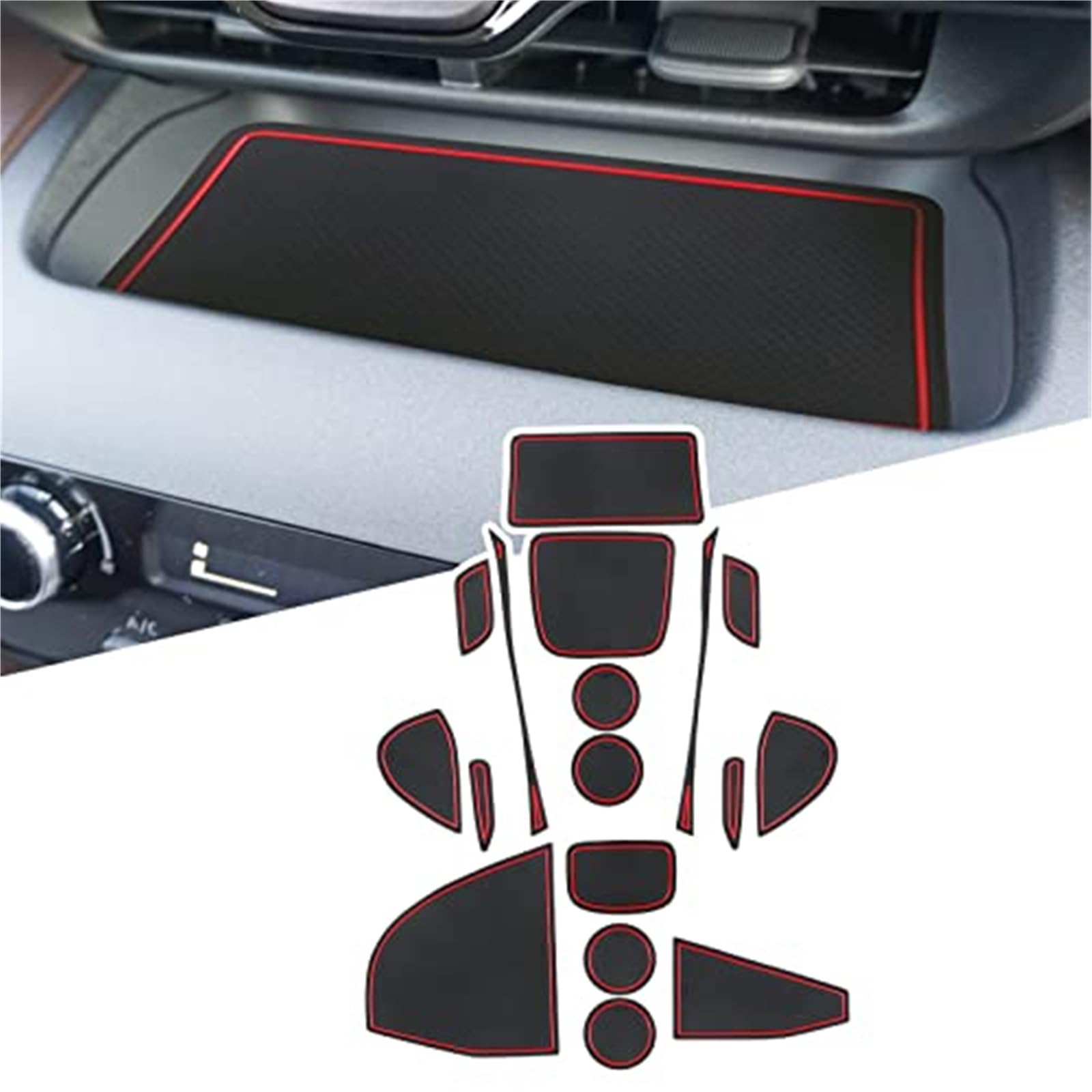 Pexorin For Toyota, for Yaris Cross SUV 2021 2022 Auto rutschfeste Gummimatten (für Rechtslenker), Autotürschlitz-Pad-Matte, Getränkehaltermatte, Armlehne, Mittelkonsolen, Innendekoration, 17-tlg Anti von Pexorin