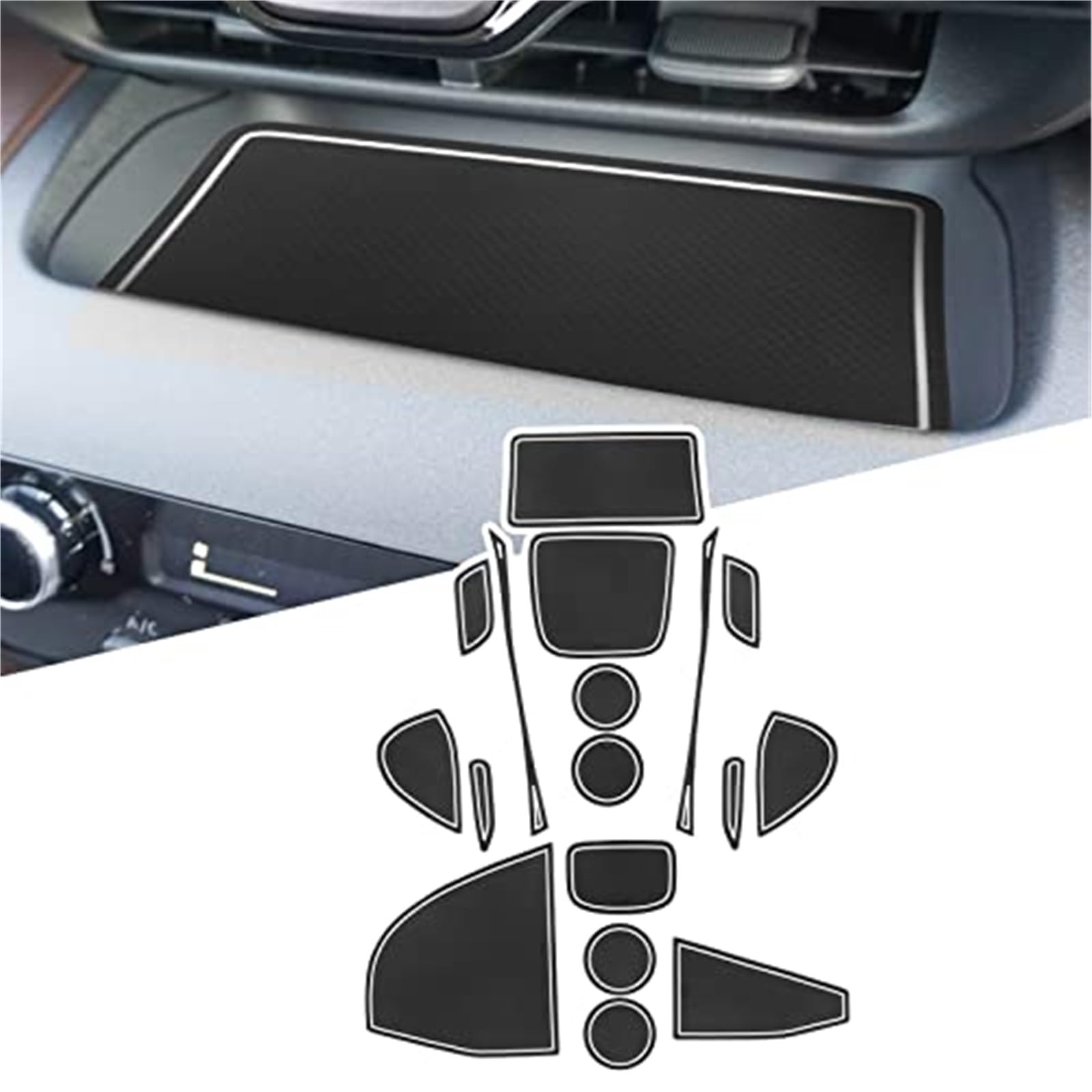 Pexorin For Toyota, for Yaris Cross SUV 2021 2022 Auto rutschfeste Gummimatten (für Rechtslenker), Autotürschlitz-Pad-Matte, Getränkehaltermatte, Armlehne, Mittelkonsolen, Innendekoration, 17-tlg Anti von Pexorin