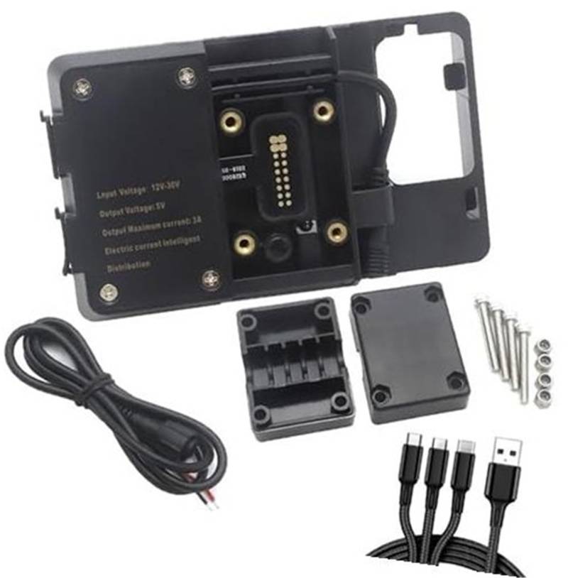 Pexorin GPS Moto Telefon Halterung, for TRK502, for TRK520X 2016- Handy Navigation Halterung GPS USB Telefon Aufladen Motorrad-Telefonhalterung(Black A) von Pexorin