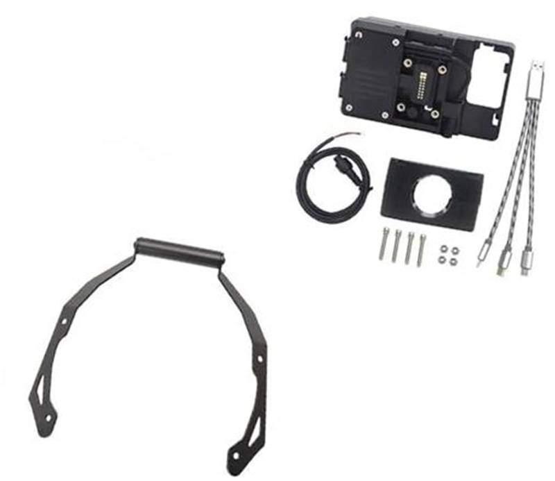 Pexorin GPS-Moto-Telefonhalterung, for NC750X NC 750 X 750X 2021 Motorrad-Telefon-GPS-Halterung Kabelloses Laden der Windschutzscheiben-Navigationshalterung Motorrad-Telefonhalterung(Black USB Stand) von Pexorin