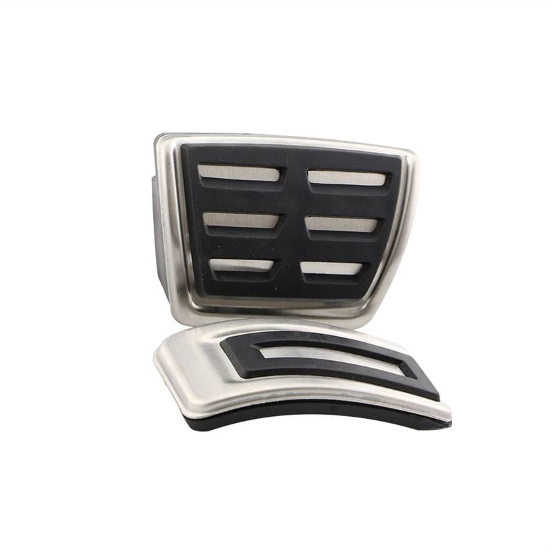 Pexorin LHD Teile Edelstahl Auto Kraftstoff Bremspedal Fußstütze Pedale Abdeckung, for VW, for Skoda, for Kodiaq 2016 2017 2018(2Pcs at Without Rest) von Pexorin