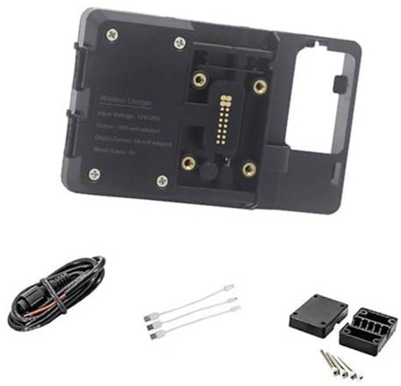 Pexorin Motorrad-Telefonhalterung, for MOTO, for GUZZI V85 TT V85TT Unterstützt GPS-Smartphone-Motorrad-Navigationshalterung Handyhalterung USB-Ladetelefonständer Motorrad-Telefonhalterung(BLACK Wirel von Pexorin