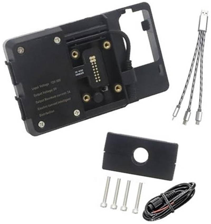 Pexorin Motorrad-Telefonhalterung, for Multistrada V4 S V4s 2021 Motorrad-Handy-GPS-Halterung Navigationshalterung USB und kabelloser Ladeständer Motorrad-Telefonhalterung(Black USB 12mm Clip) von Pexorin