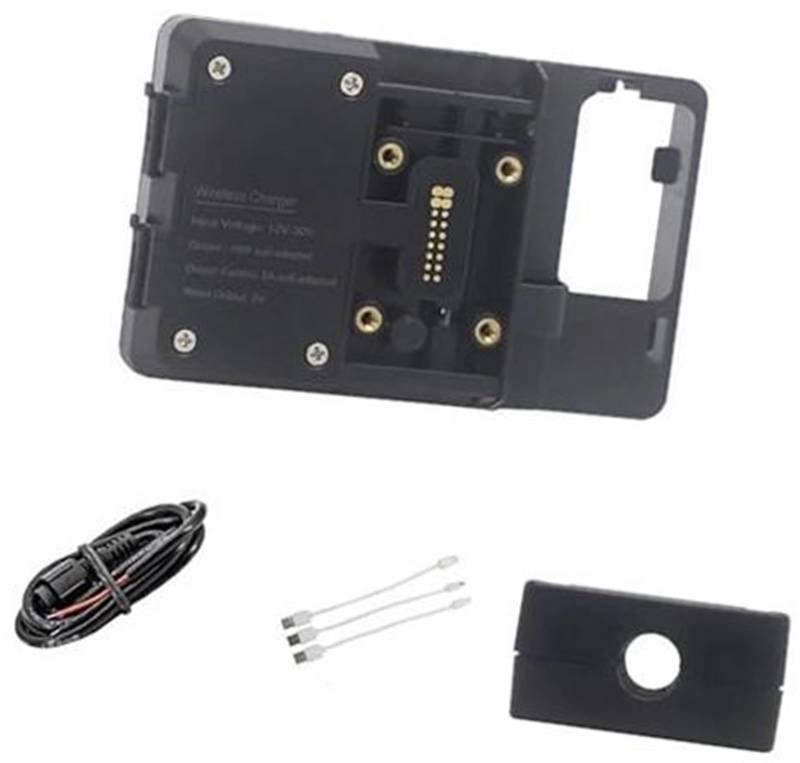Pexorin Motorrad-Telefonhalterung, for Multistrada V4 S V4s 2021 Motorrad-Handy-GPS-Halterung Navigationshalterung USB und kabelloser Ladeständer Motorrad-Telefonhalterung(Black Wireless 12mm Clip) von Pexorin