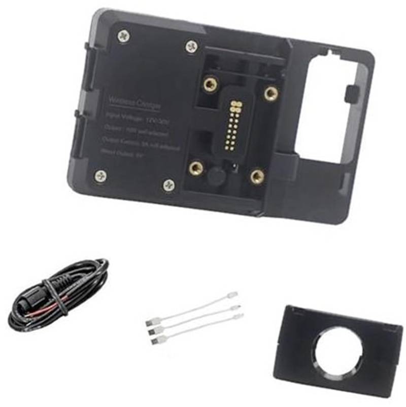 Pexorin Motorrad-Telefonhalterung, for TRACER 9 GT, for TRACER 900 GT 2021- Motorrad-GPS-Telefon USB-Drahtloses Laden Navigationshalterung Halter Halterung Ständer Motorrad-Telefonhalterung(BLACK Wire von Pexorin