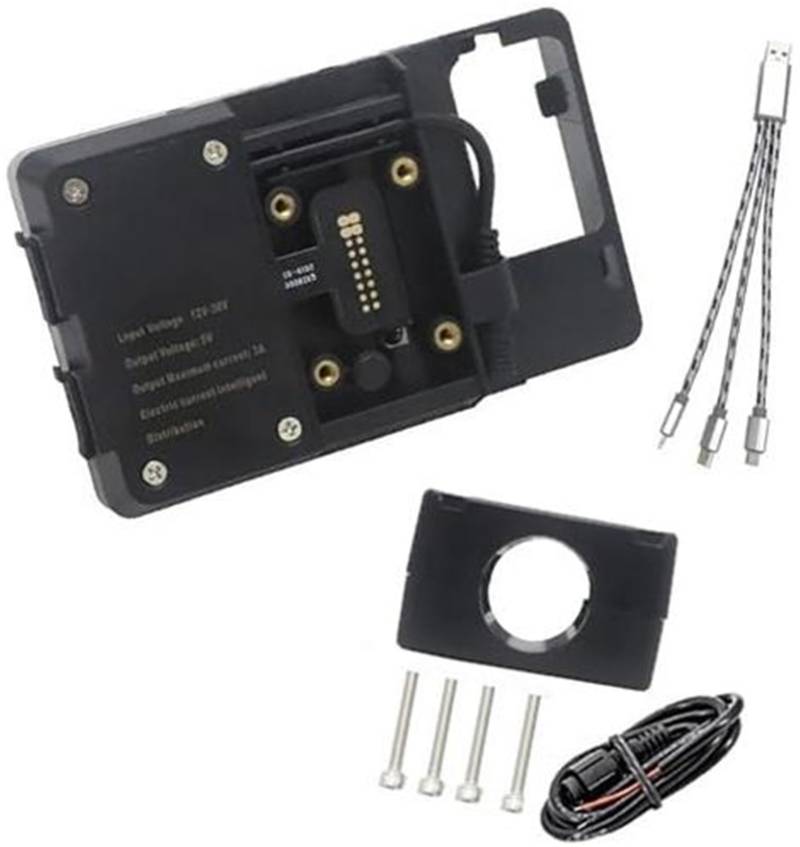 Pexorin Motorrad-Telefonhalterung, for TRACER700, for Tracer 700 2020 2021 Motorrad-Ständerhalter Handy GPS USB Kabelloses Laden Navigationshalterung Motorrad-Telefonhalterung(Black USB 22mm Clip) von Pexorin