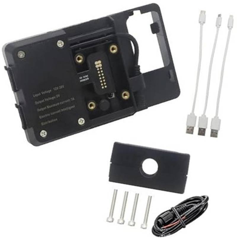 Pexorin Motorrad-Telefonhalterung, for Tracer 9 GT, for Tracer 900 GT 2021- Motorrad-GPS-Telefon USB-Drahtloses Laden Navigationshalterung Halter Halterung Ständer Motorrad-Telefonhalterung(Black USB von Pexorin