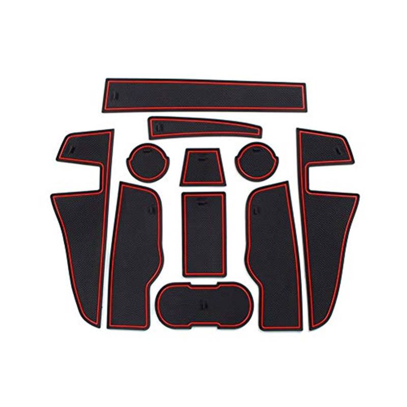 Pexorin Q2 Gummimatten, Gummimatten Antirutschmatten, for Getränkehalter Mittelkonsole Armlehne Türschlitz Autozubehör 11-TLG Anti-Rutsch-Matten-Set für das Armaturenbrett von Pexorin