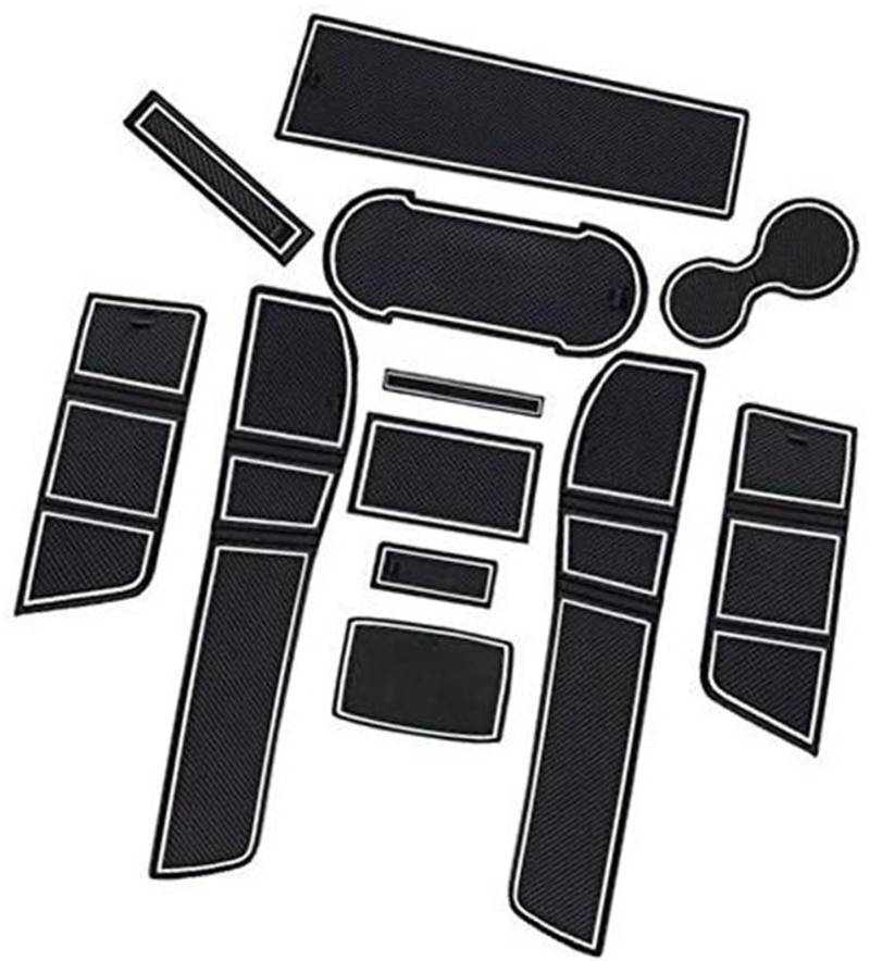 Pexorin Rutschfeste Gummimatten for Seat Leon Cupra 5F FR MK3, Automatten Türschlitzmatte Autoarmlehne Getränkehaltermatte Mittelkonsole Antirutschmatten Autozubehör, 12 Stück/Set Anti-Rutsch-Matten-S von Pexorin