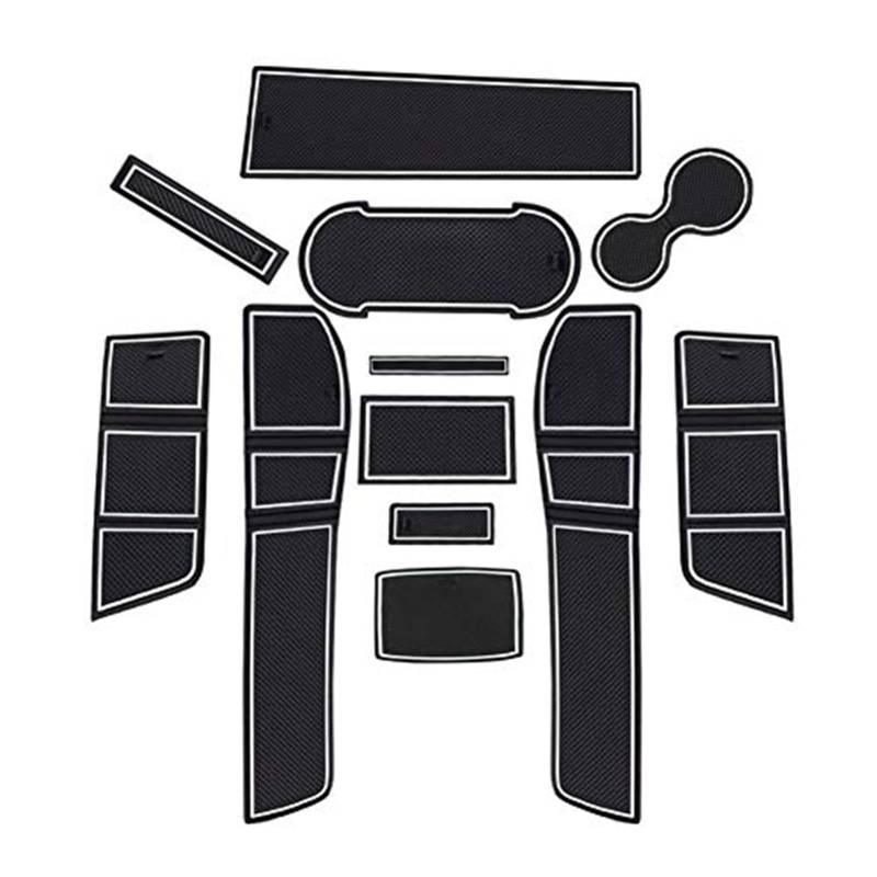 Pexorin Rutschfeste Gummimatten for Seat Leon Cupra 5F FR MK3, Automatten Türschlitzmatte Autoarmlehne Getränkehaltermatte Mittelkonsole Antirutschmatten Autozubehör, 12 Stück/Set Anti-Rutsch-Matten-S von Pexorin